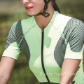 Jersey de manches courtes à cyclisme sans couture des femmes